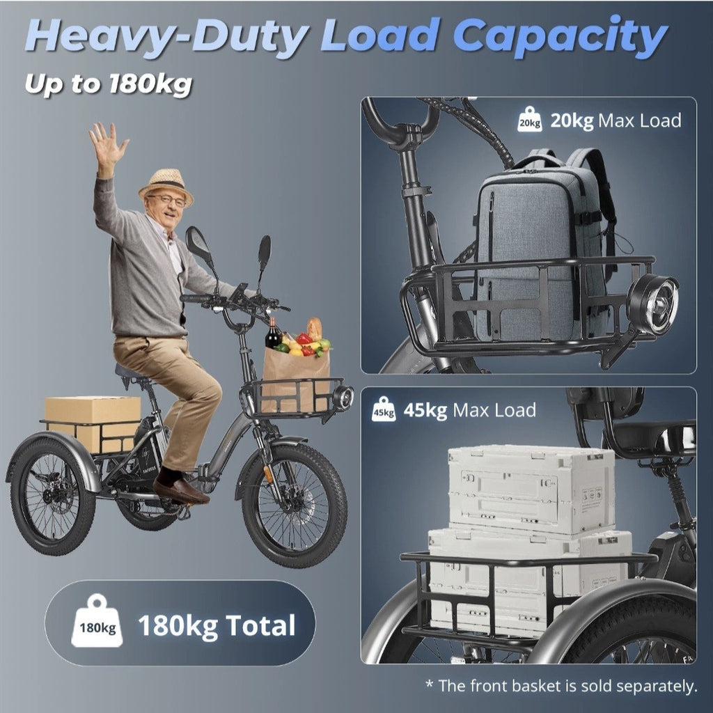 Fafrees F20 Mate  20" Tricycle, Folding Trike 3 Wheel. Adult trike
