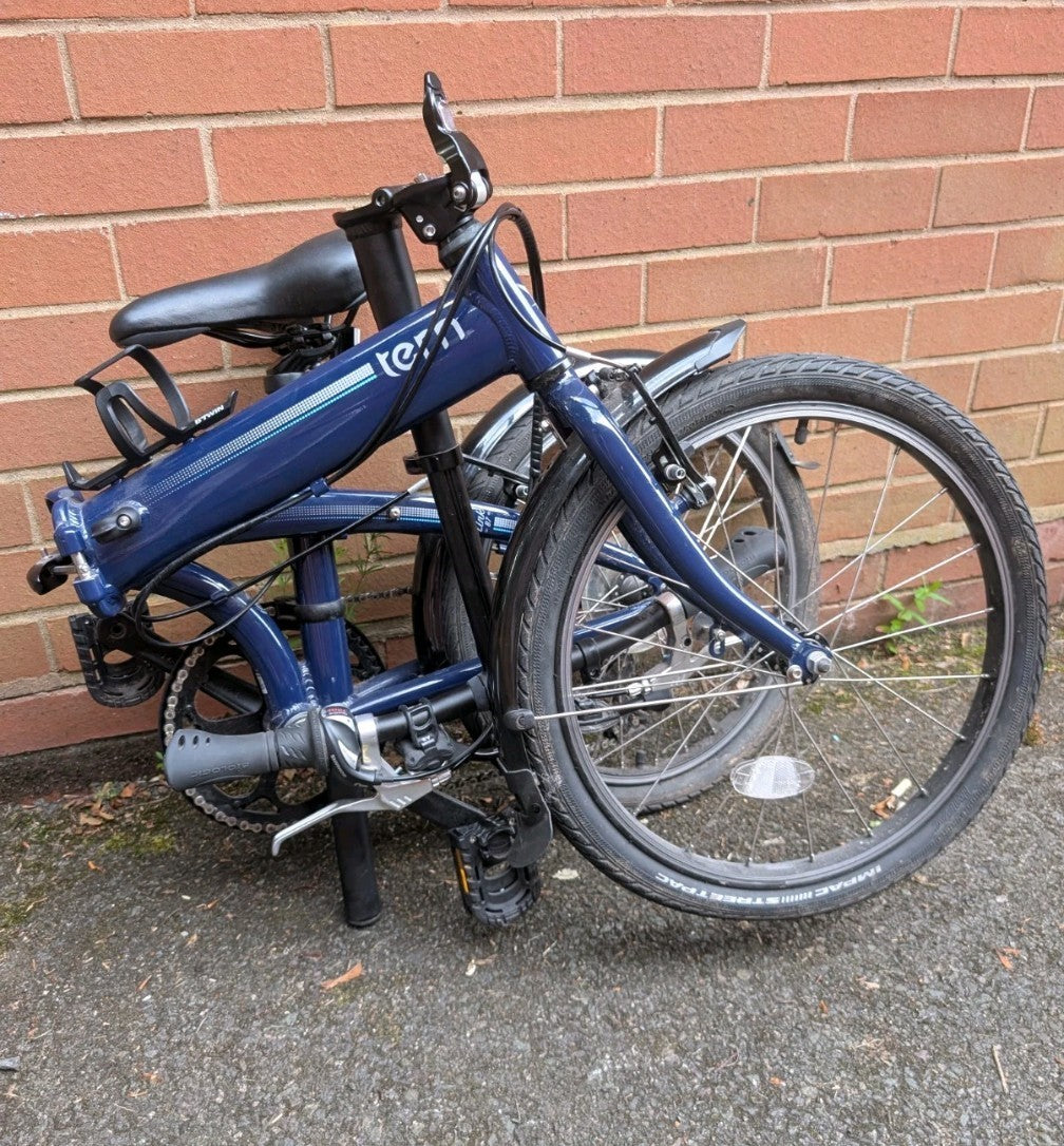 Tern Link B7 Folding Bike Midnight Blue With Hanging Basket Accessory