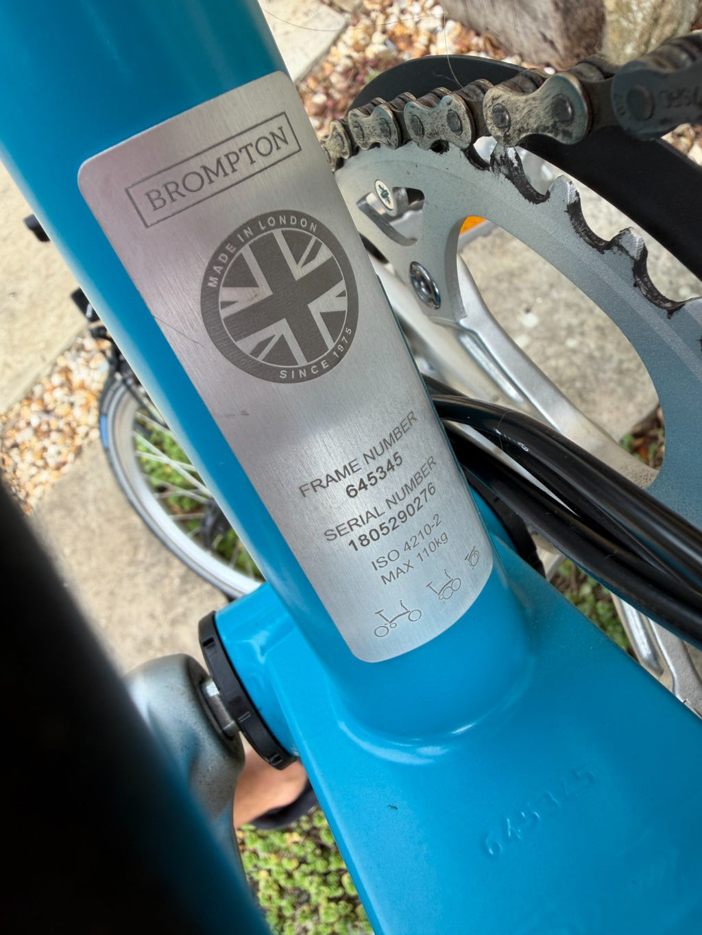Blue Brompton Bike 6-speed - mint, less than 100 miles