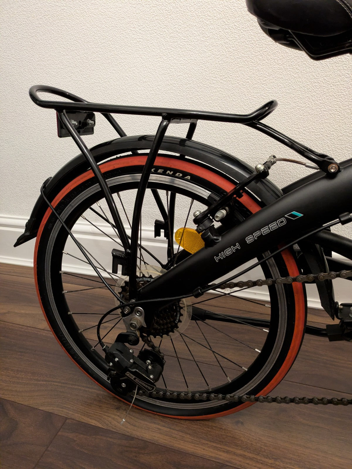 Ecosmo Alloy Folding City Bicycle (20 inch) Black,7 Speed SHIMANO -20AF09BL