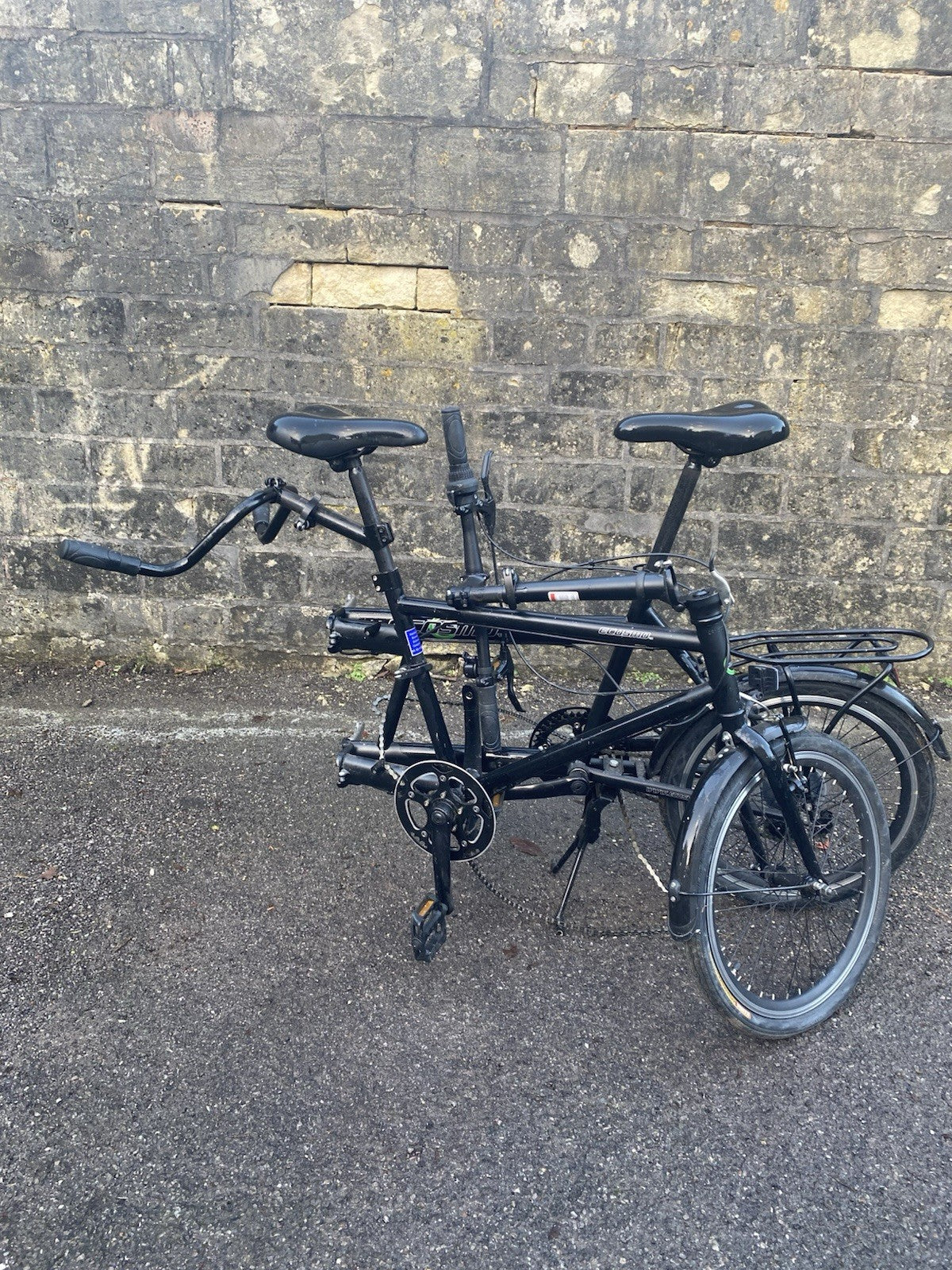 Ecosmo 20 Inch Wheel Folding Tandem Bicycle Bike Black