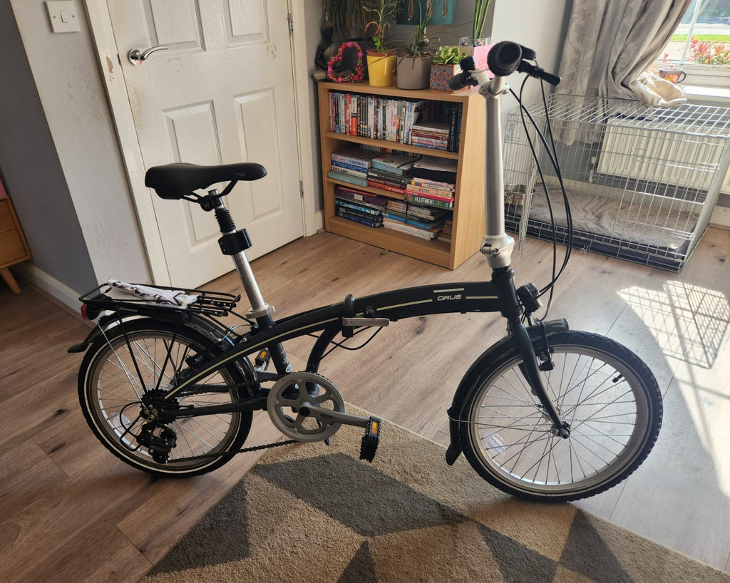 Denver ORUS 001 20in Folding Bike 7-Speed Black/Silver Rear Rack Mudguards