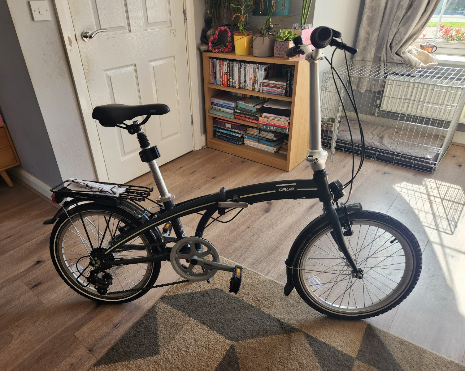 Denver ORUS 001 20in Folding Bike 7-Speed Black/Silver Rear Rack Mudguards