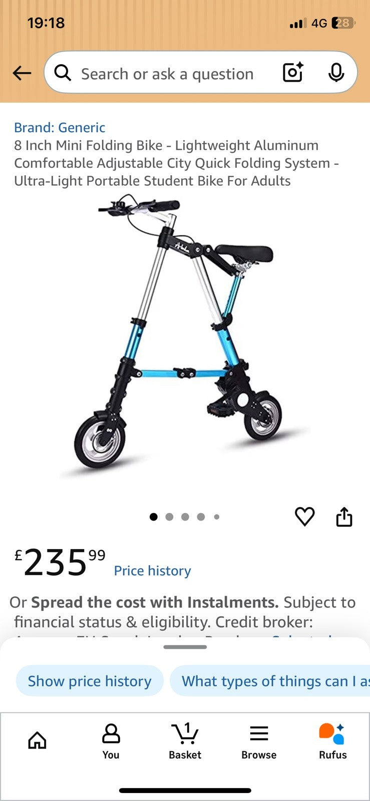 8 Inch Mini Foldable Bike