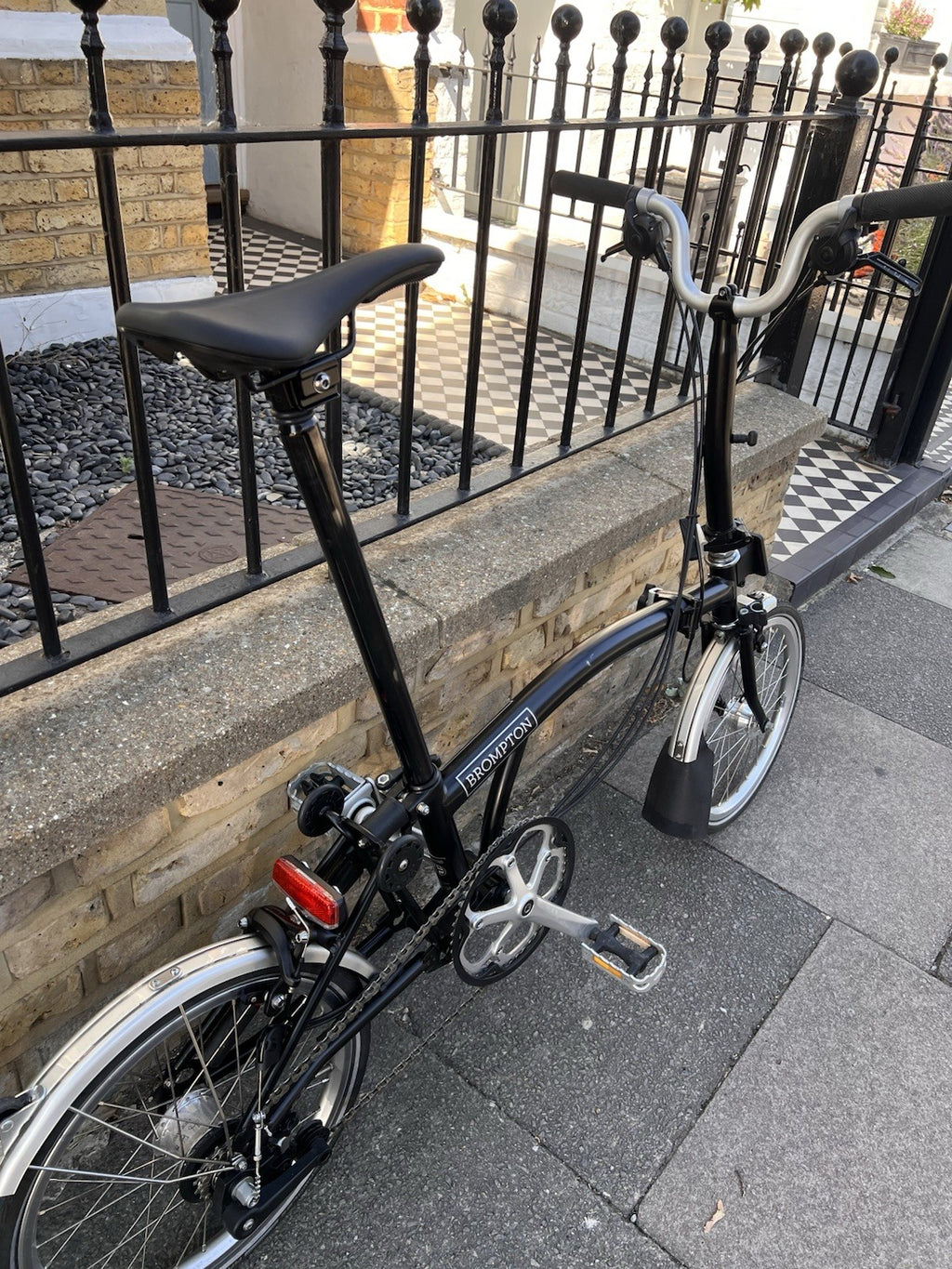 Brompton 16in Folding Bike Black/Silver, Mudguards; 6 speed, c2020 C-Line