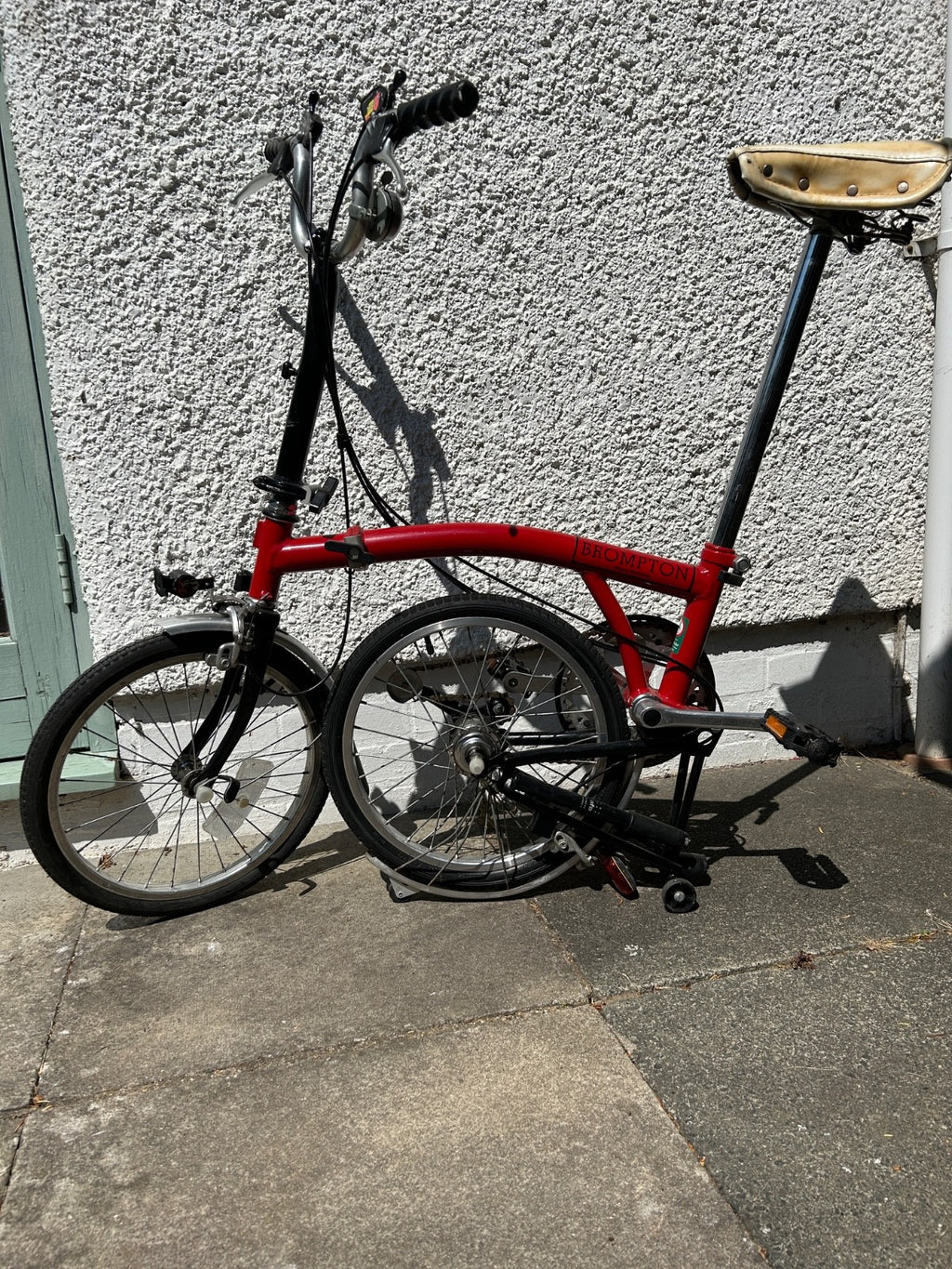 Brompton Folding Bike T5  Frame number 12616  colour red 1993