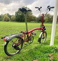 Brompton Red 16in Folding Bike w/ Rear Rack, Mudguards & Reflectors