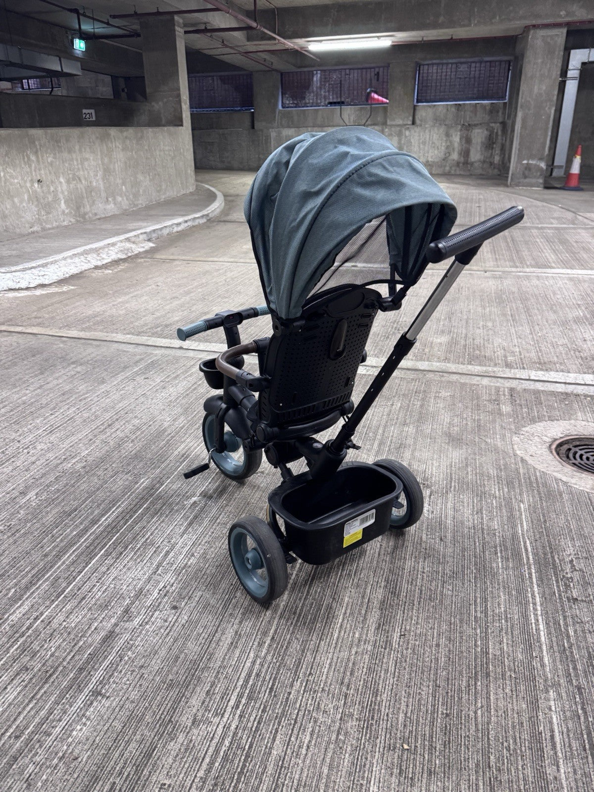 7-in-1 Folding Tricycle Trike with Parent Push Handle & Canopy