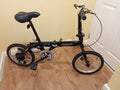 Folding Bicycle 16" Inch Bikes for Adults 6-Speed Foldable City Bicycle Black