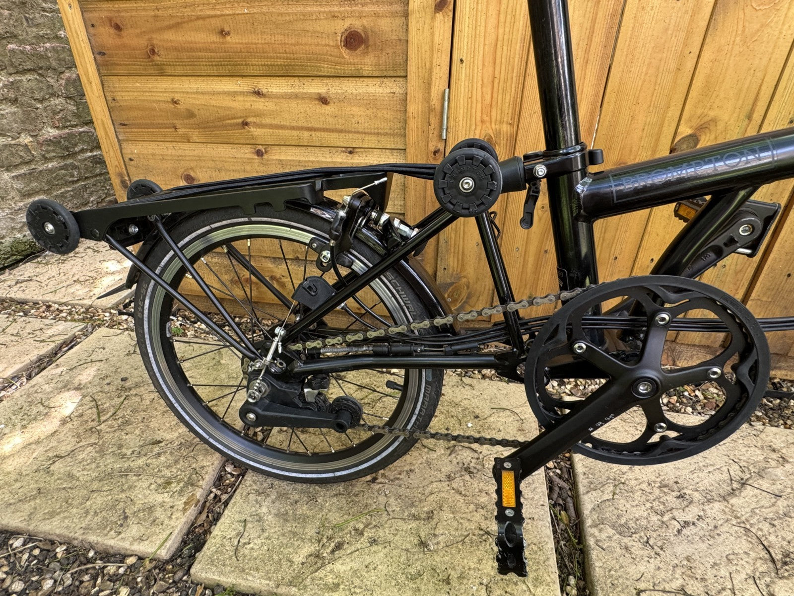 Brompton C‑Line S6L Black Edition Roller Rack – Low Handlebar – 6‑Speed - Brooks
