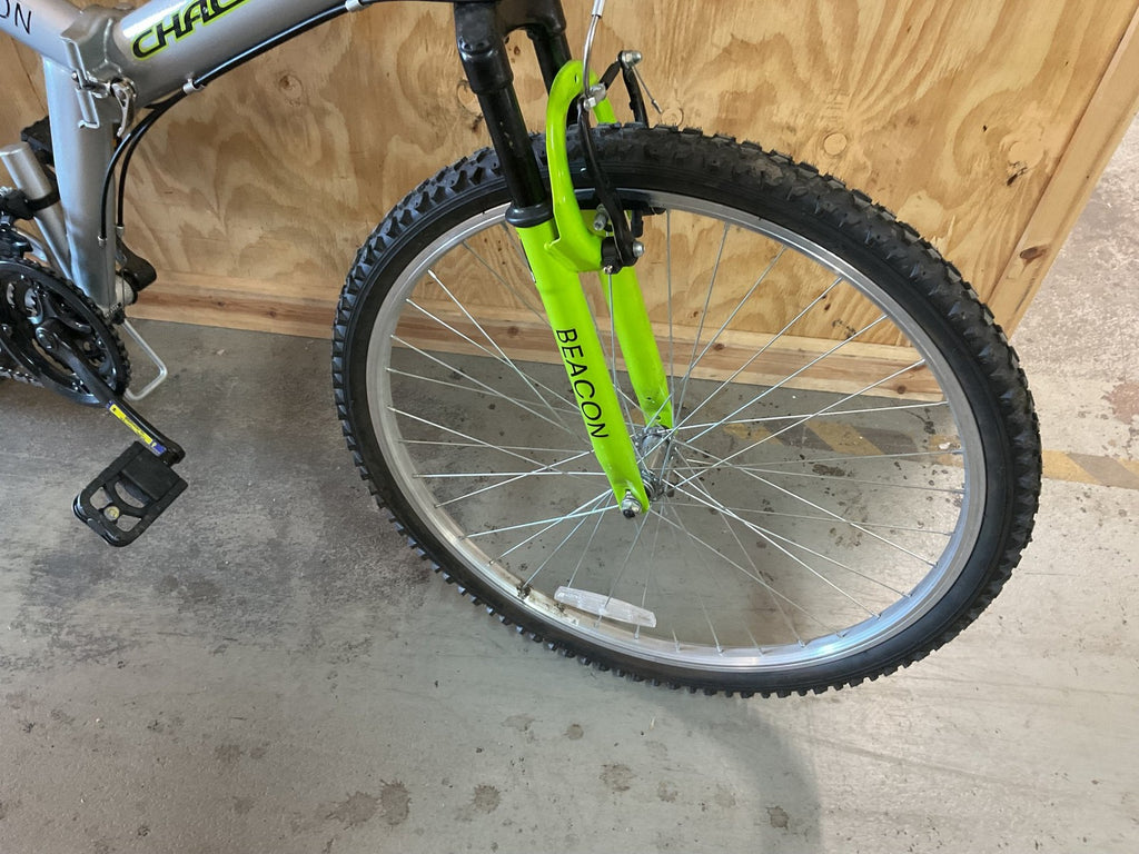 Challenge Beacon Folding Mountain Bike Shimano Equipped Silver Green