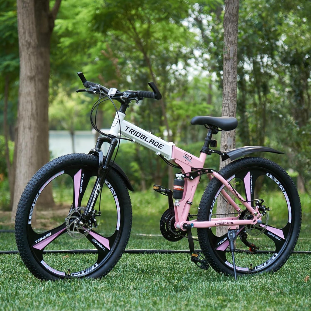 Foldable 26” Mountain Bike 21-Speed Dual Suspension Lightweight MTB