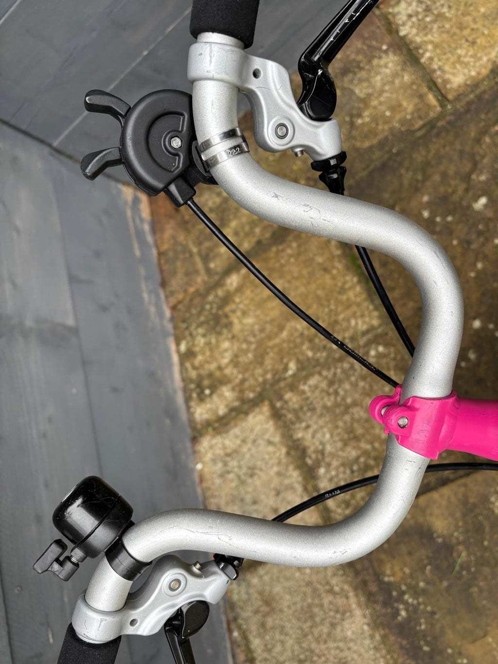 Brompton M3L Folding Bike 3 Speed White / Hot Pink