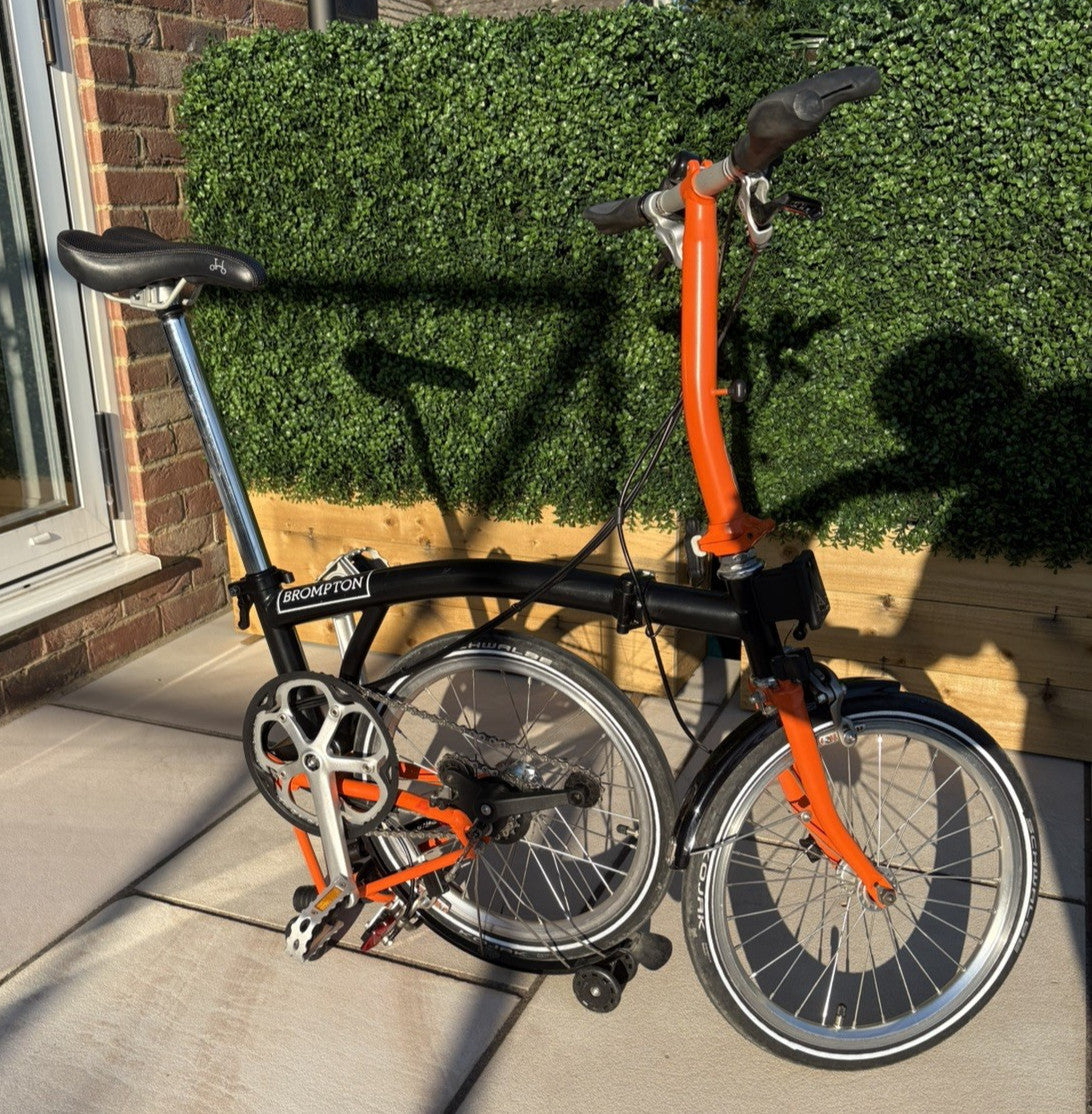 Brompton S6L 2014 6-Speed Folding Bike - Orange & Black - Very Good Condition
