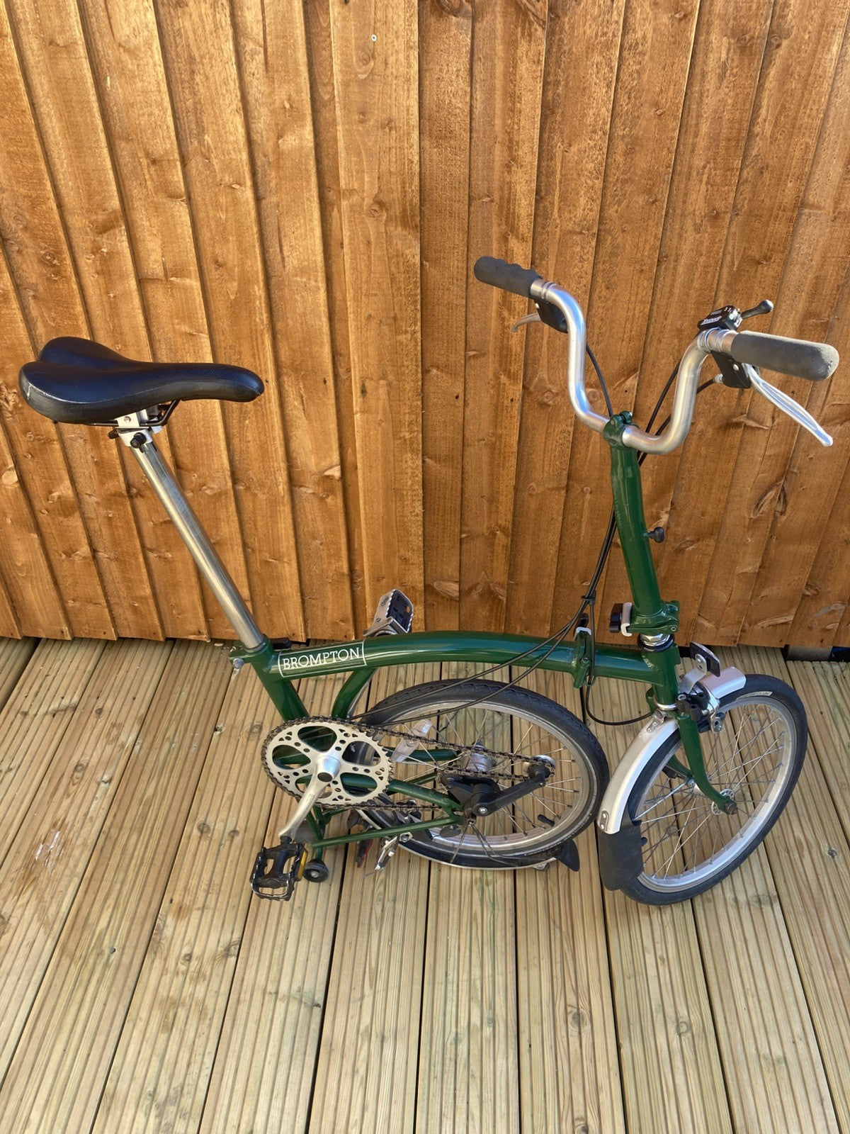 Brompton Racing Green Folding Bike 3 Speed + Outeredge Bag
