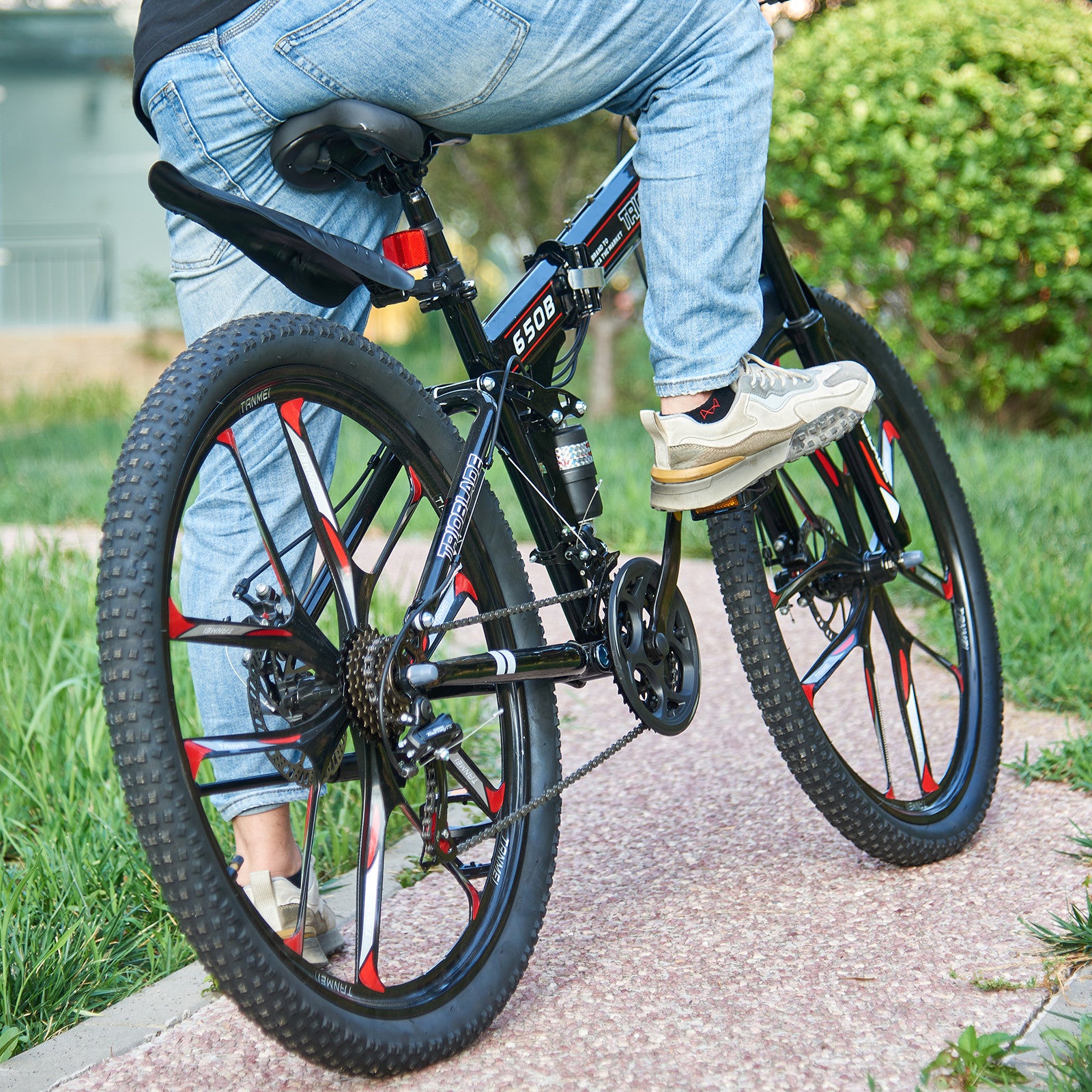 Folding Mountain Bike 27.5Inch Bikes 21 Speed Full Suspension Bicycle Men Women