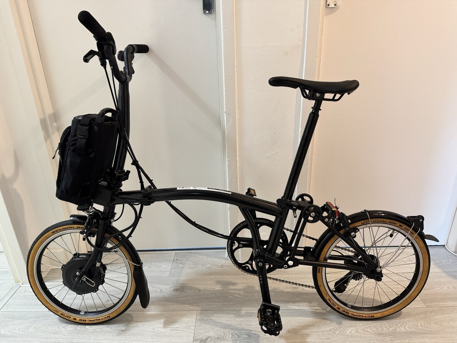 Brompton P Line Urban Mid Handle Bar Folding Midnight Bike - Black