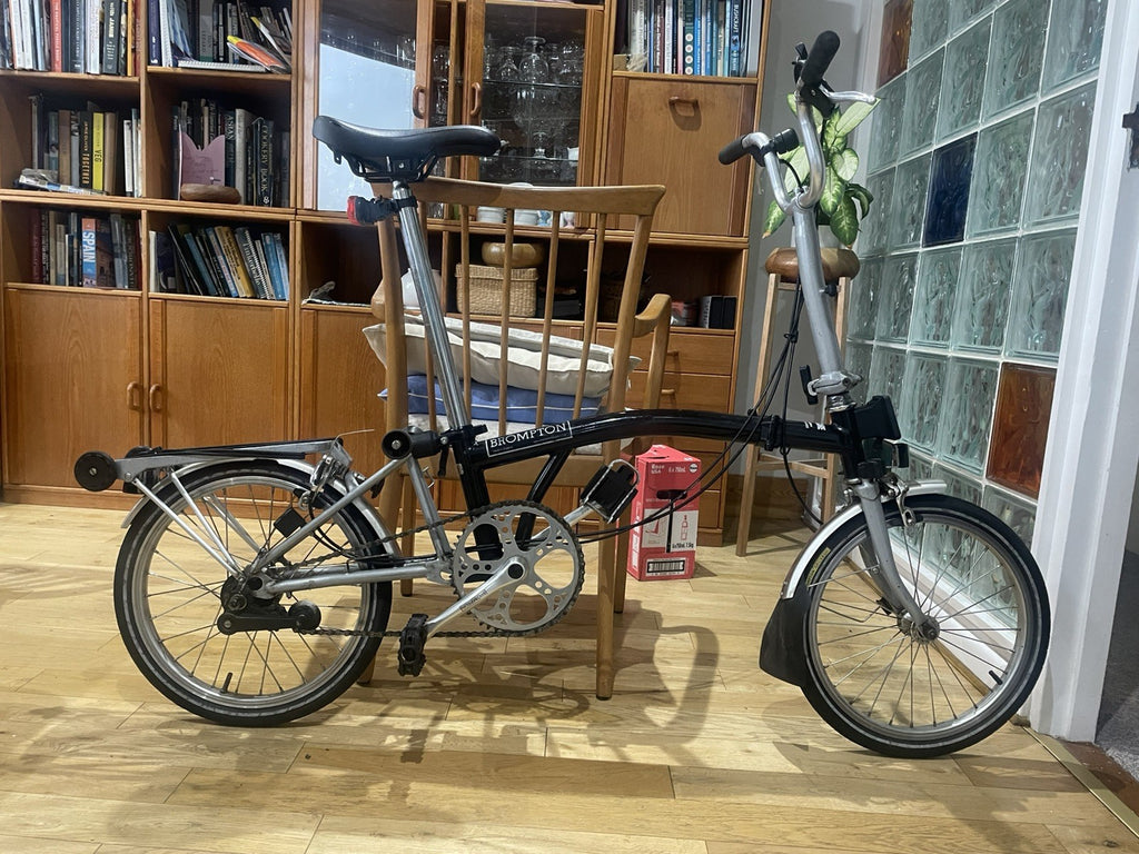 Brompton Black Folding Bike 3-Speed Serviced with Rear Rack Great Condition Used