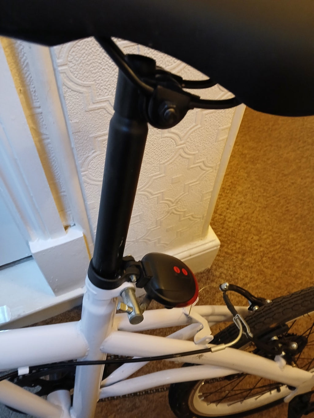 White Folding Bike Foldable City Bike for Adult 20" Commute Bicycle 6 Speed Gear