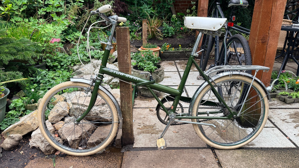 Folding Stow Away Retro Rare Green Bike