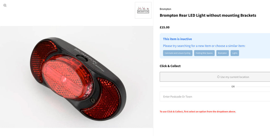 Brompton Front Retro LED Headlight & Rear Spanninga LED Reflector Light Bracket