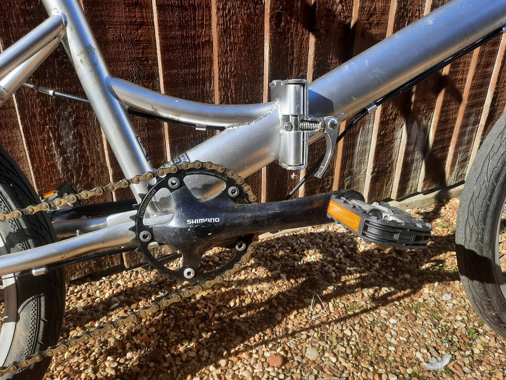 Folding Bike 20in Wheels Aluminium 7-Speed Grip Shifter V-Brakes Silver/Gold