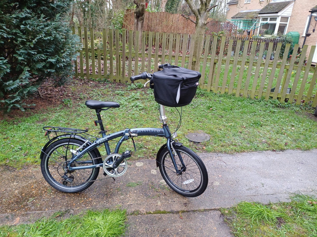 Ammaco Pakka Lite Folding Bike 20'' silver blue lightweight alloy folder