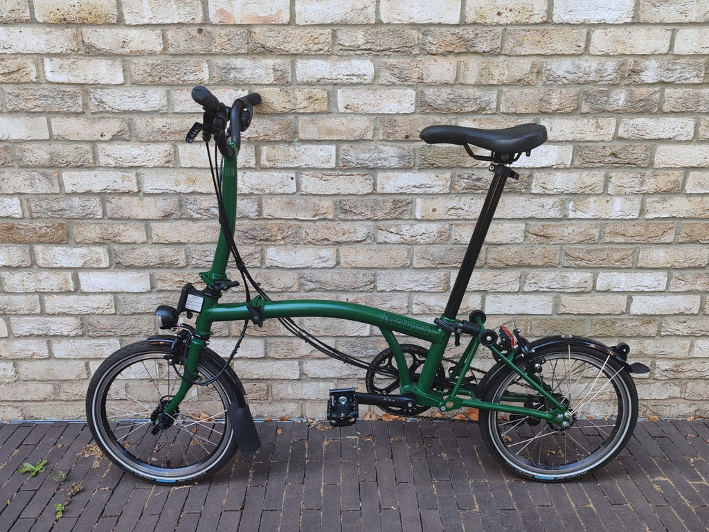 2025 Brompton C Line Explore 6 Speed Black Edition Racing Green Dynamo