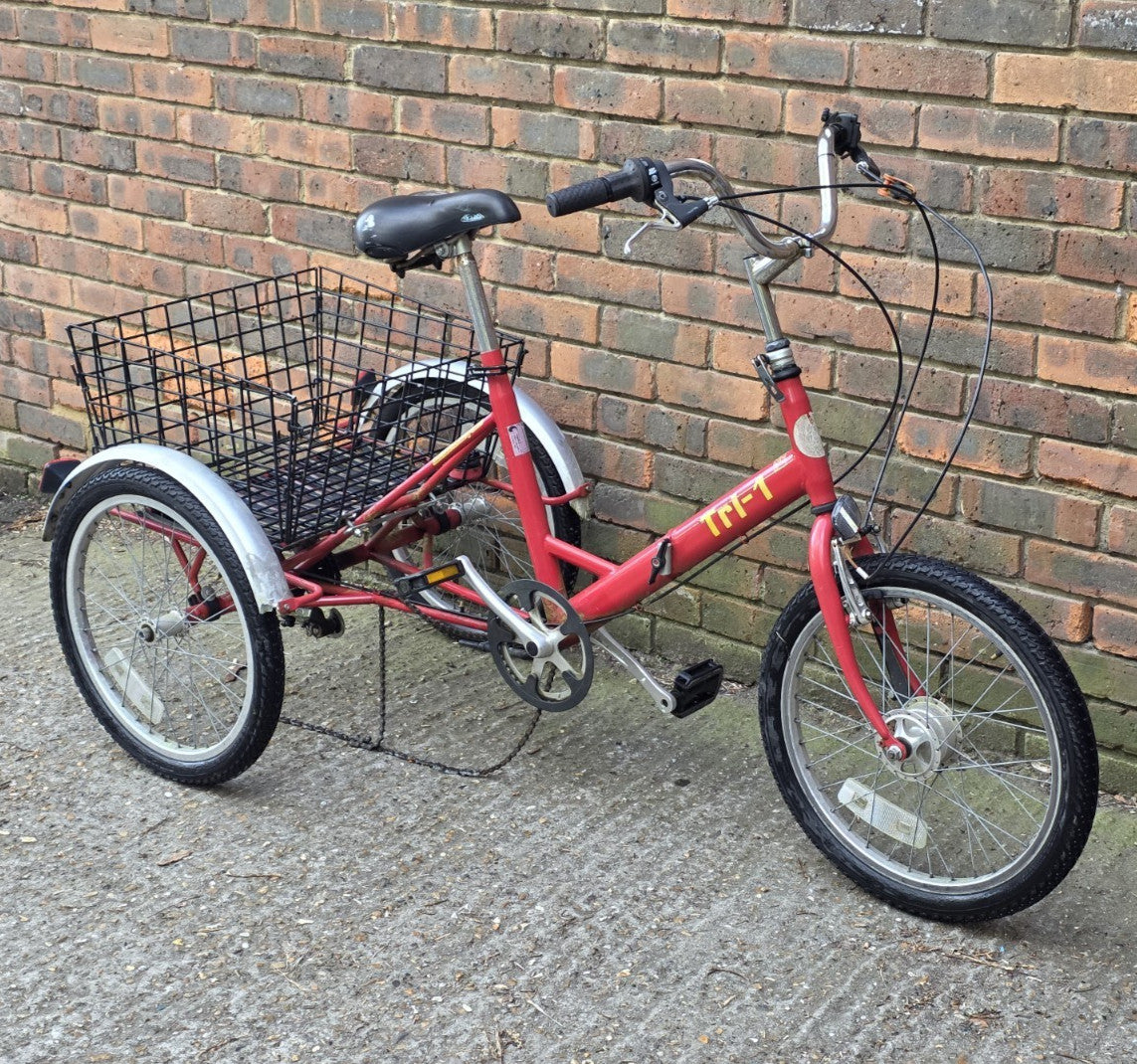 BRILLIANT BICYCLES TRI-1 FOLDABLE TRICYCLE BIKE (17" FRAME w/ 20" WHEELS) BASKET