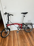 Brompton M3L 3-Speed Folding Bike – Red – Good Condition