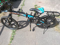 Forever 26in Unisex Kids Folding Bike Black/Blue Disc Brakes Mag Wheels Rack