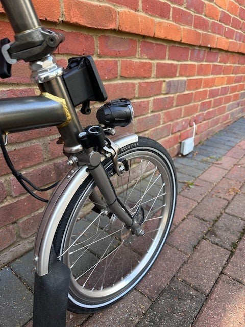 Brompton Superlight S6L Raw Lacquer Titanium SON Dynamo + B&W Case 2017
