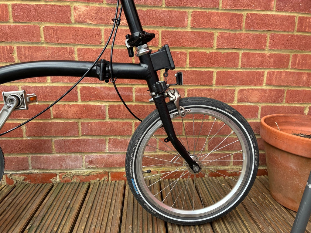 Brompton M3L Single Speed Black Folding Bicycle, Bike, used