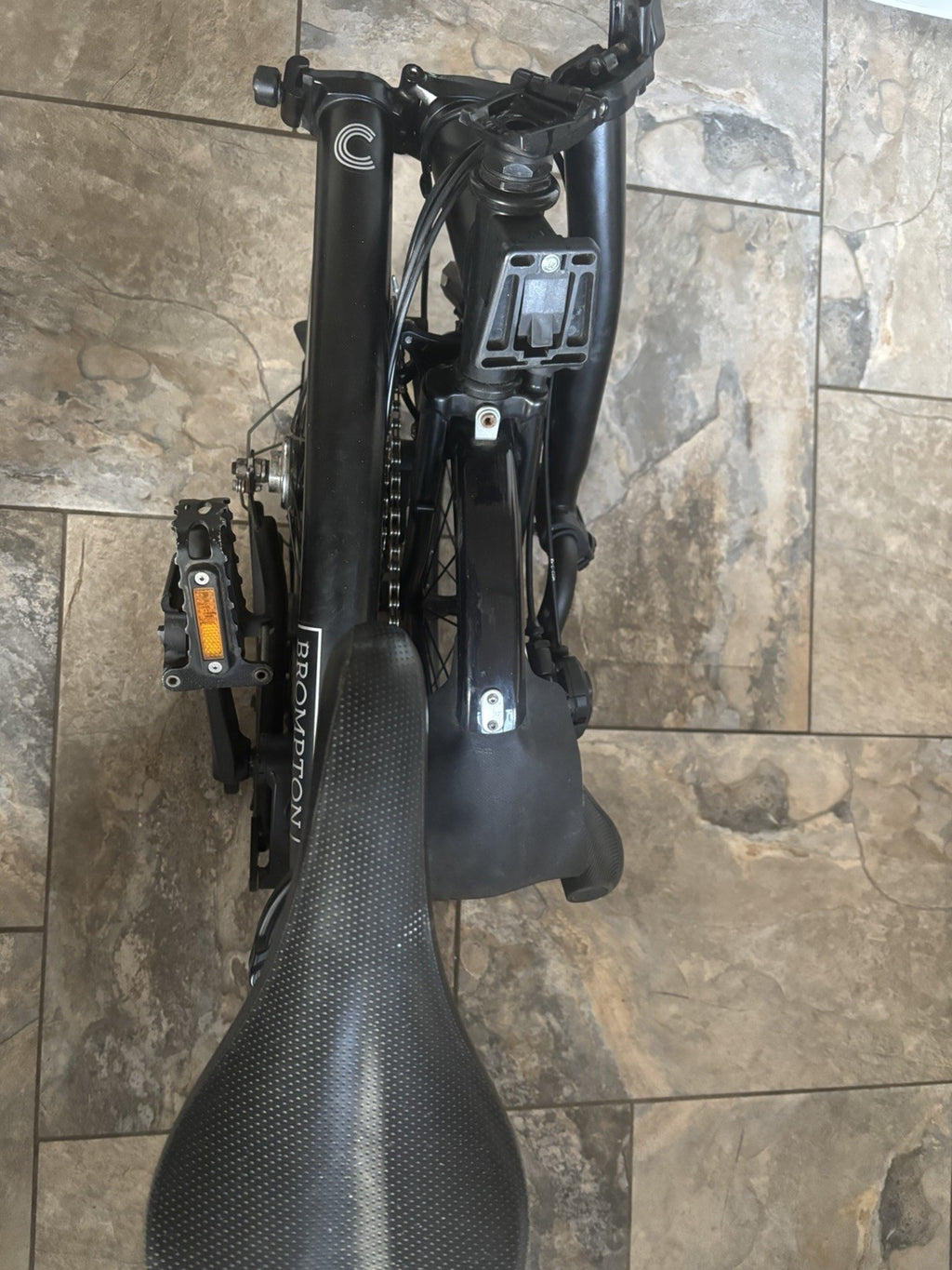 Brompton C Line 2023 Folding Bike Black 16in Mudguards 6 Speed Steel