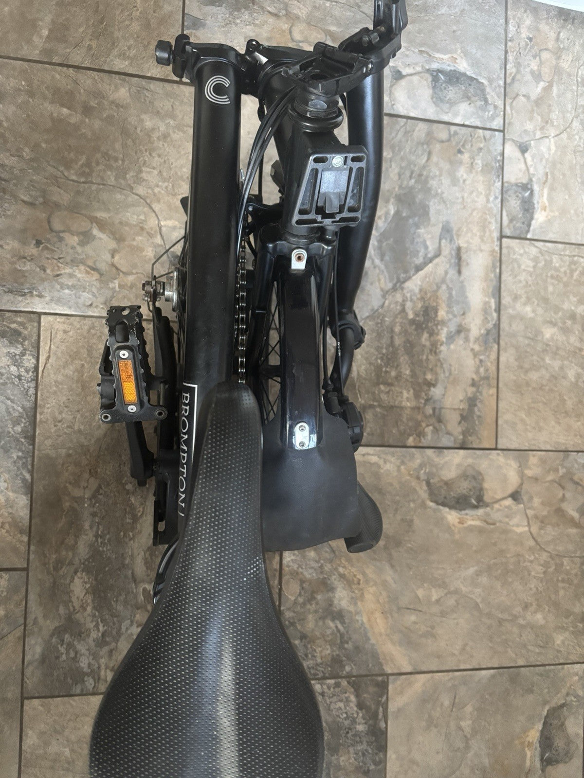 Brompton C Line 2023 Folding Bike Black 16in Mudguards 6 Speed Steel