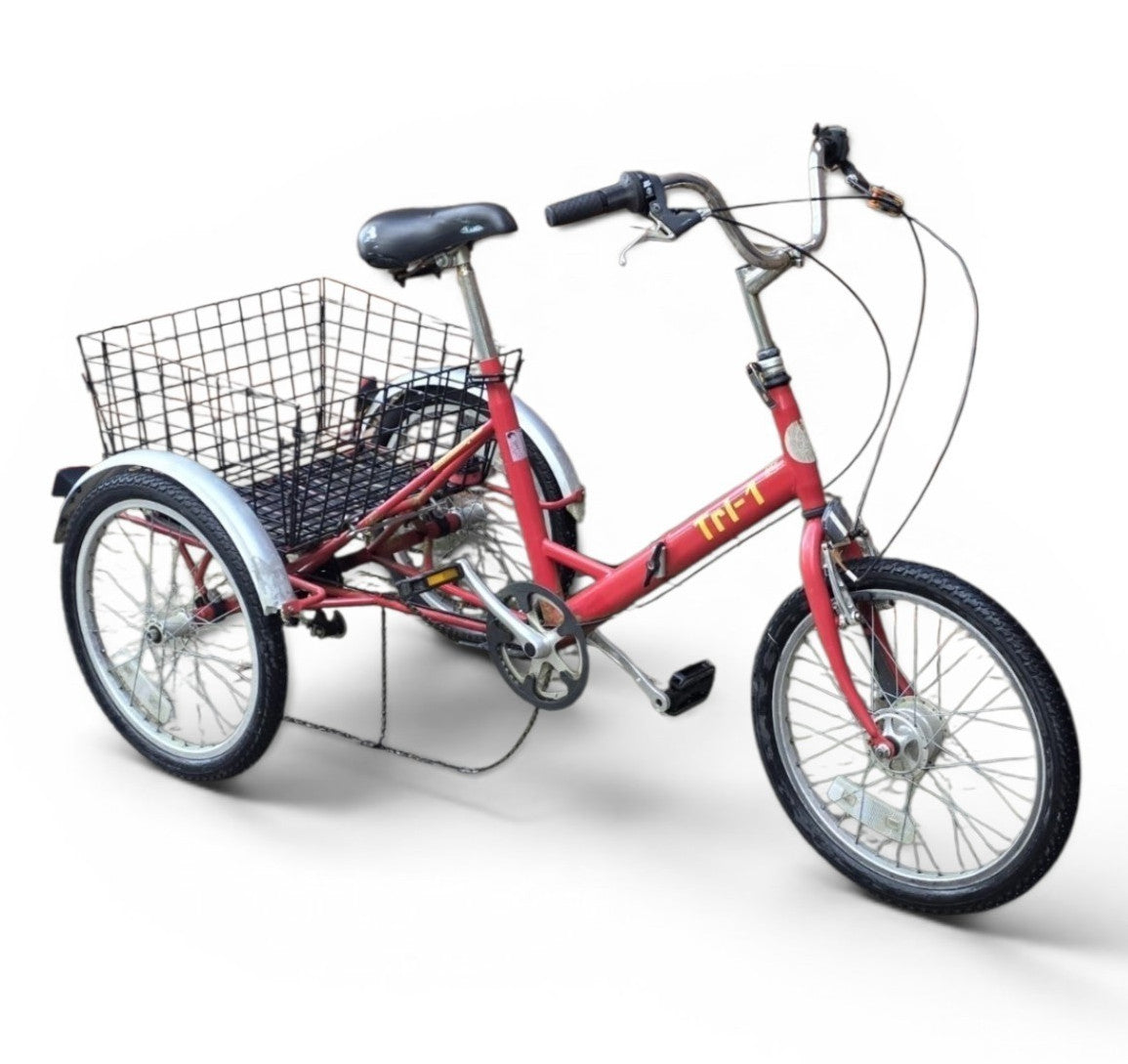BRILLIANT BICYCLES TRI-1 FOLDABLE TRICYCLE BIKE (17" FRAME w/ 20" WHEELS) BASKET
