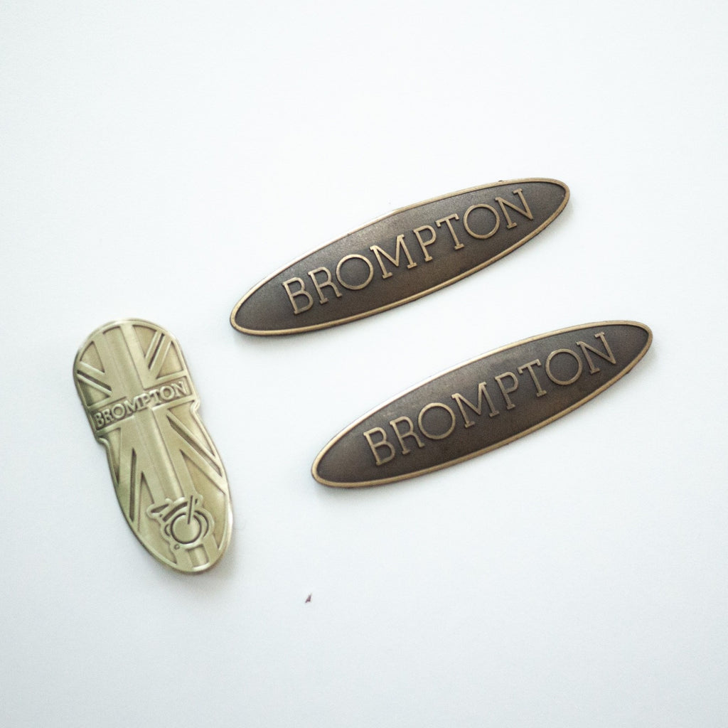 Brompton Folding Bike Metal Head Stem Main Frame Badge Adhesive Free Postage