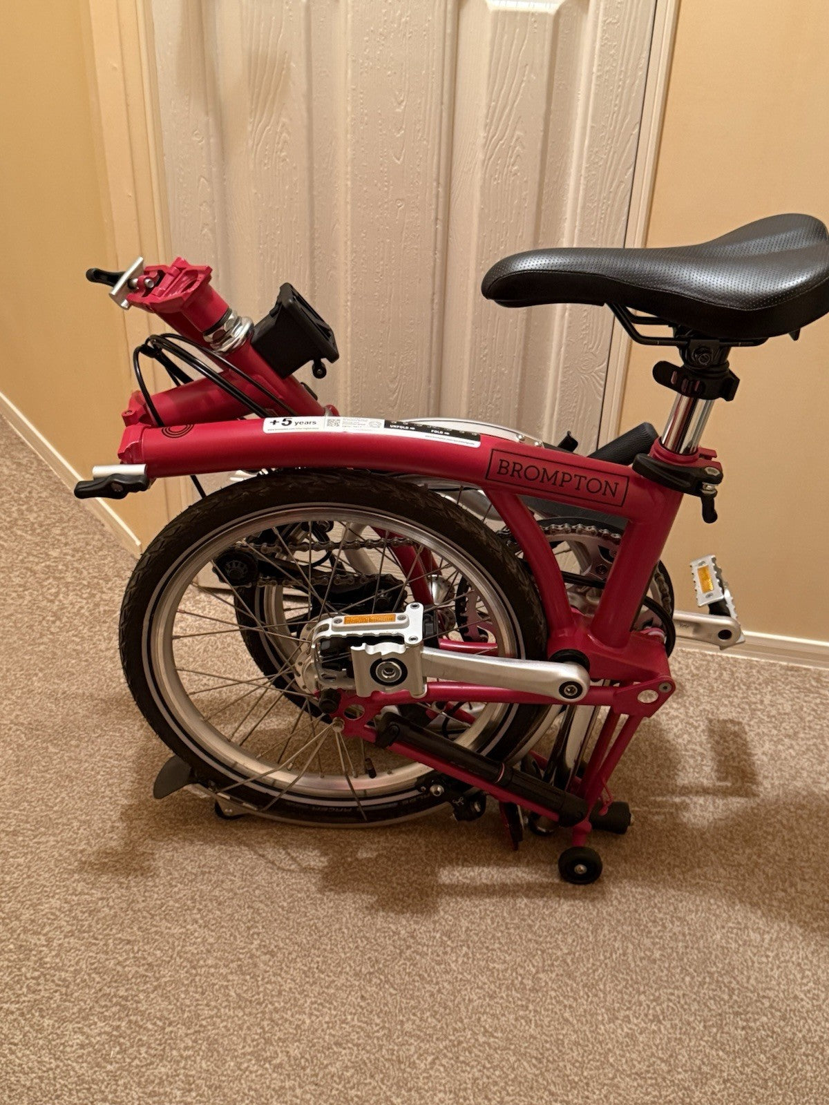 Brompton C Line Explore - House Red. High Handlebars