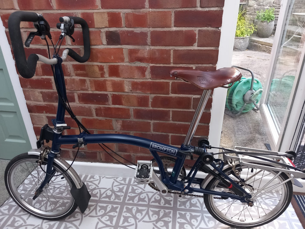 Brompton P6R P-Type 6-Speed Tempest Blue classic folding bike