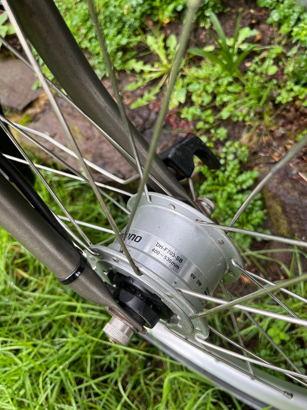 Brompton M6L 6 speed dynamo lights raw lacquer Brooks saddle, bag