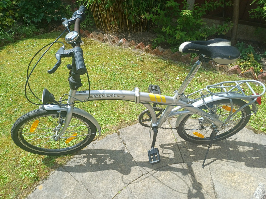 BICYCLES4U Adults Unisex Folding Bicycle 6-Speed Gears 20" Wheels vgc