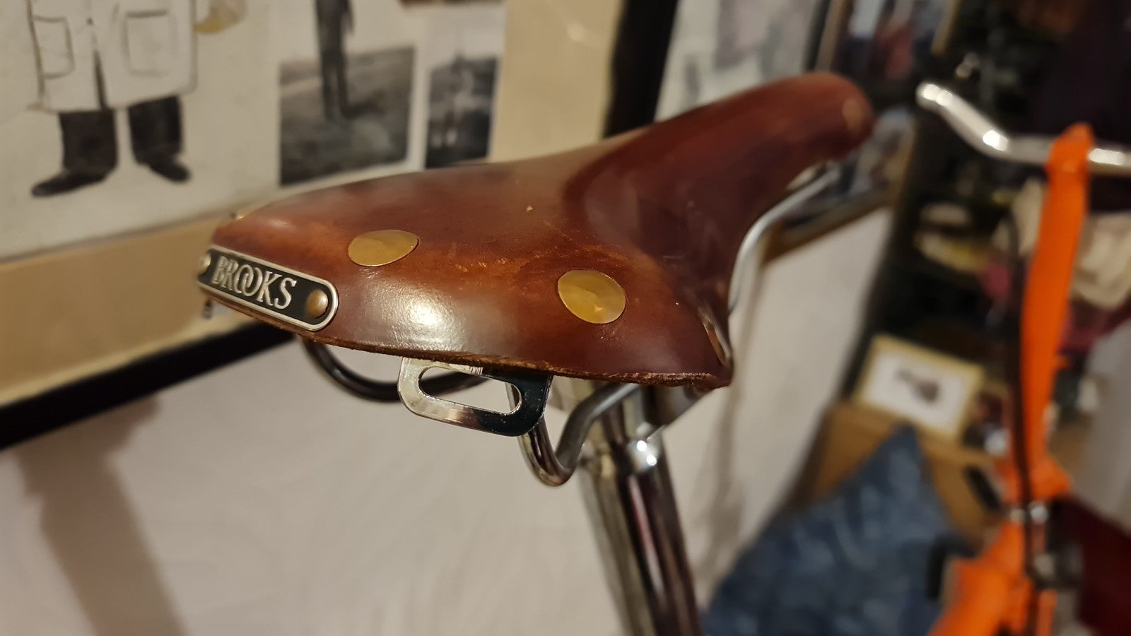 Brompton Orange 2 Speed S2L - International Post. Brooks Saddle Folding UK