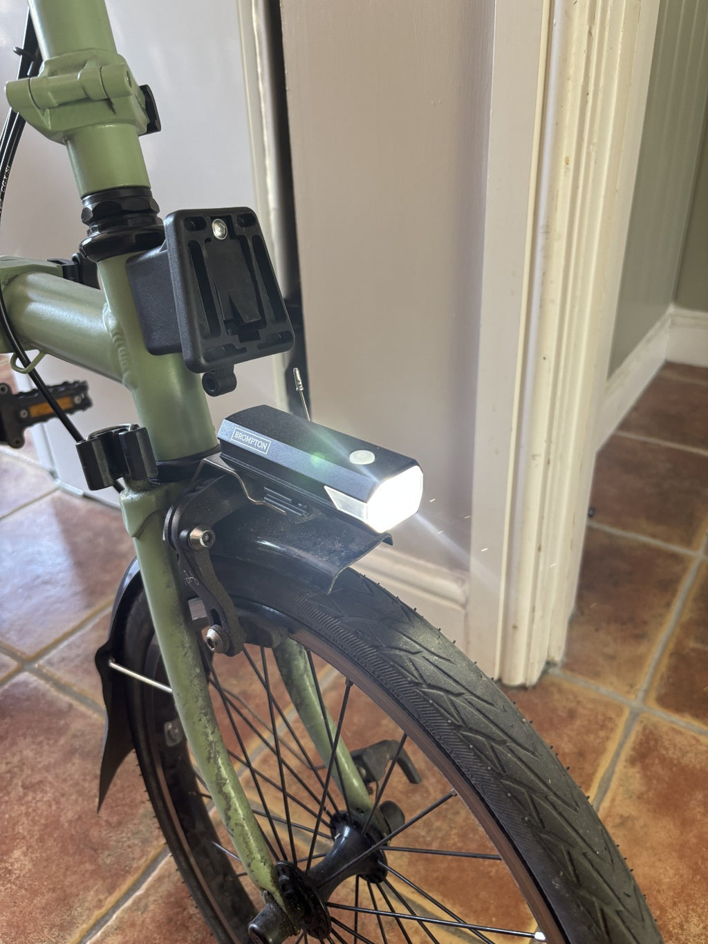 Brompton C Line Matcha Green Folding Bike. 2 Year Old Excellent Condition + Roll