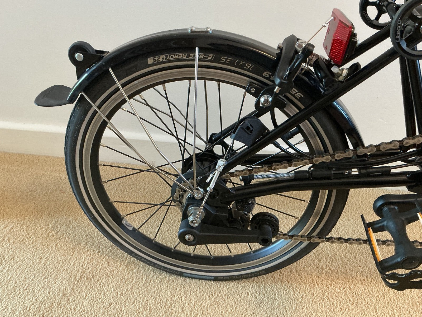 Brompton C Line Flame Red Lacquer low bar 6 speed