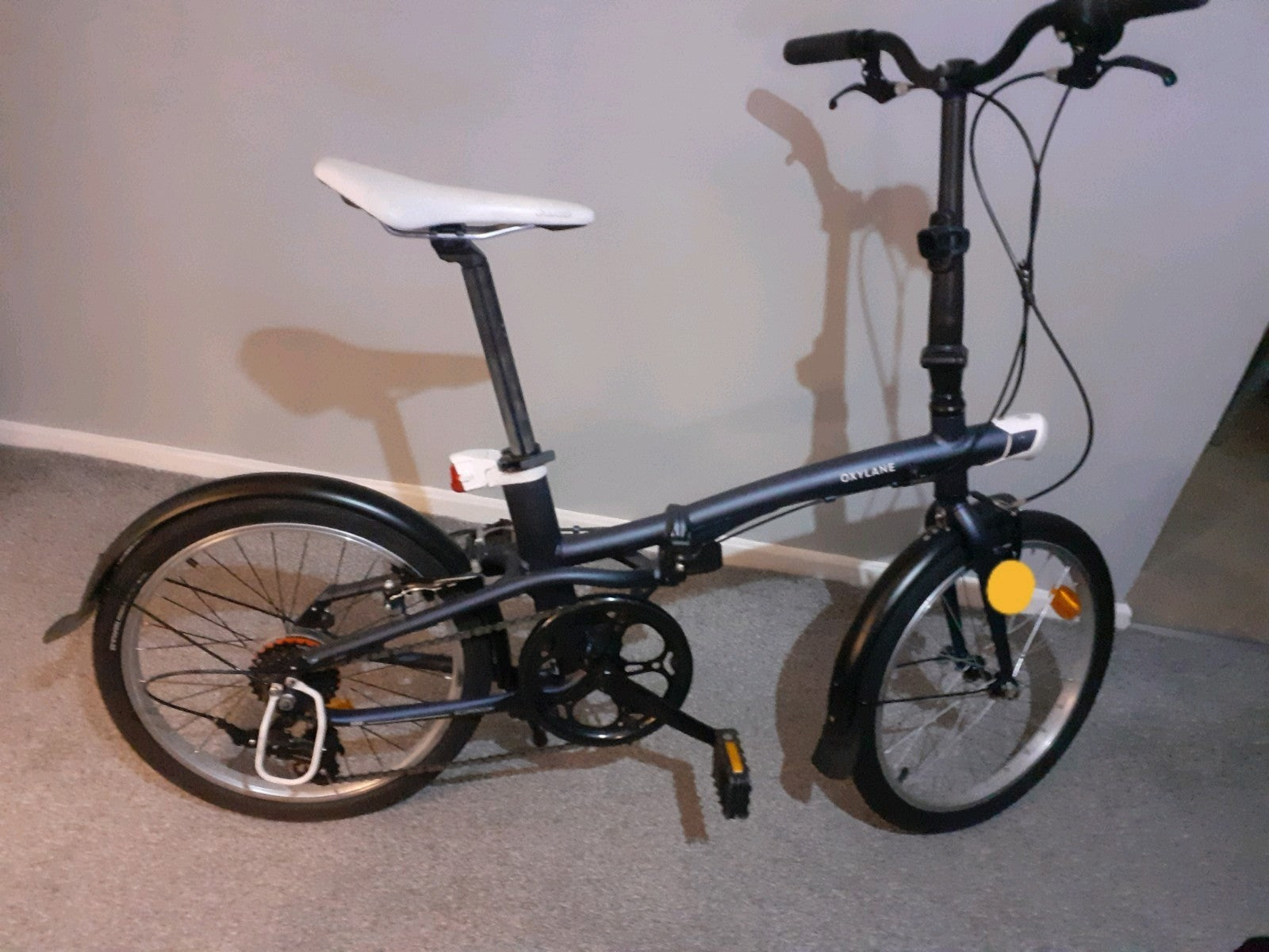 Oxylane Fold Up Bike.black In Colour.new Bike.never Been Used.Size 20in Wheels.