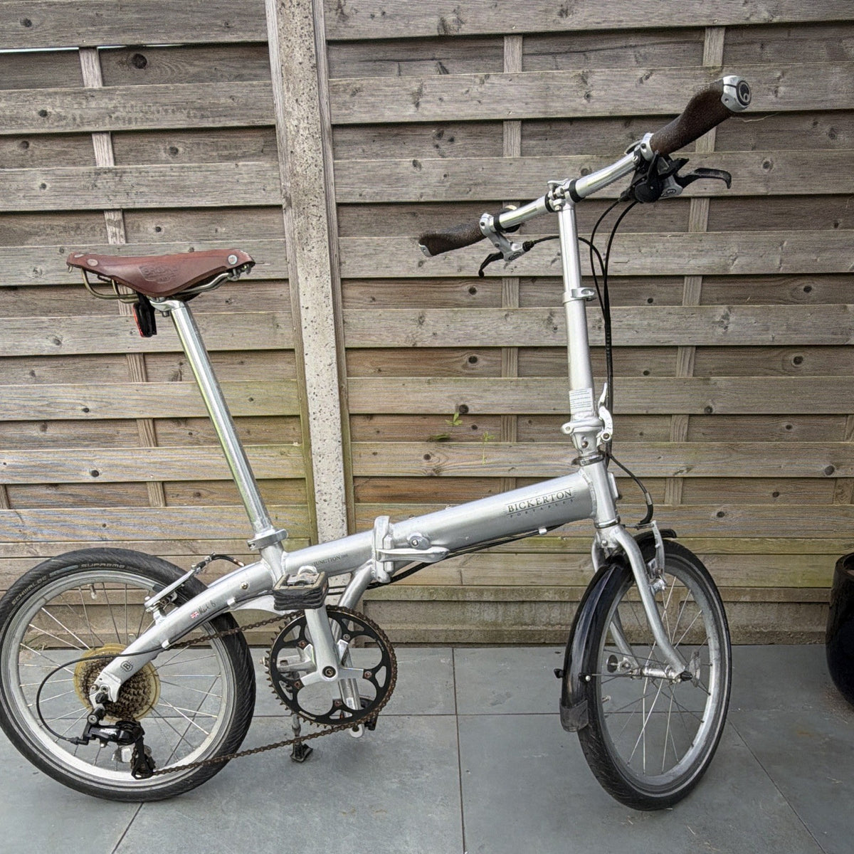 Bickerton Junction 1909 20in Folding Bike 7 Speed Silver Mudguards M Alloy