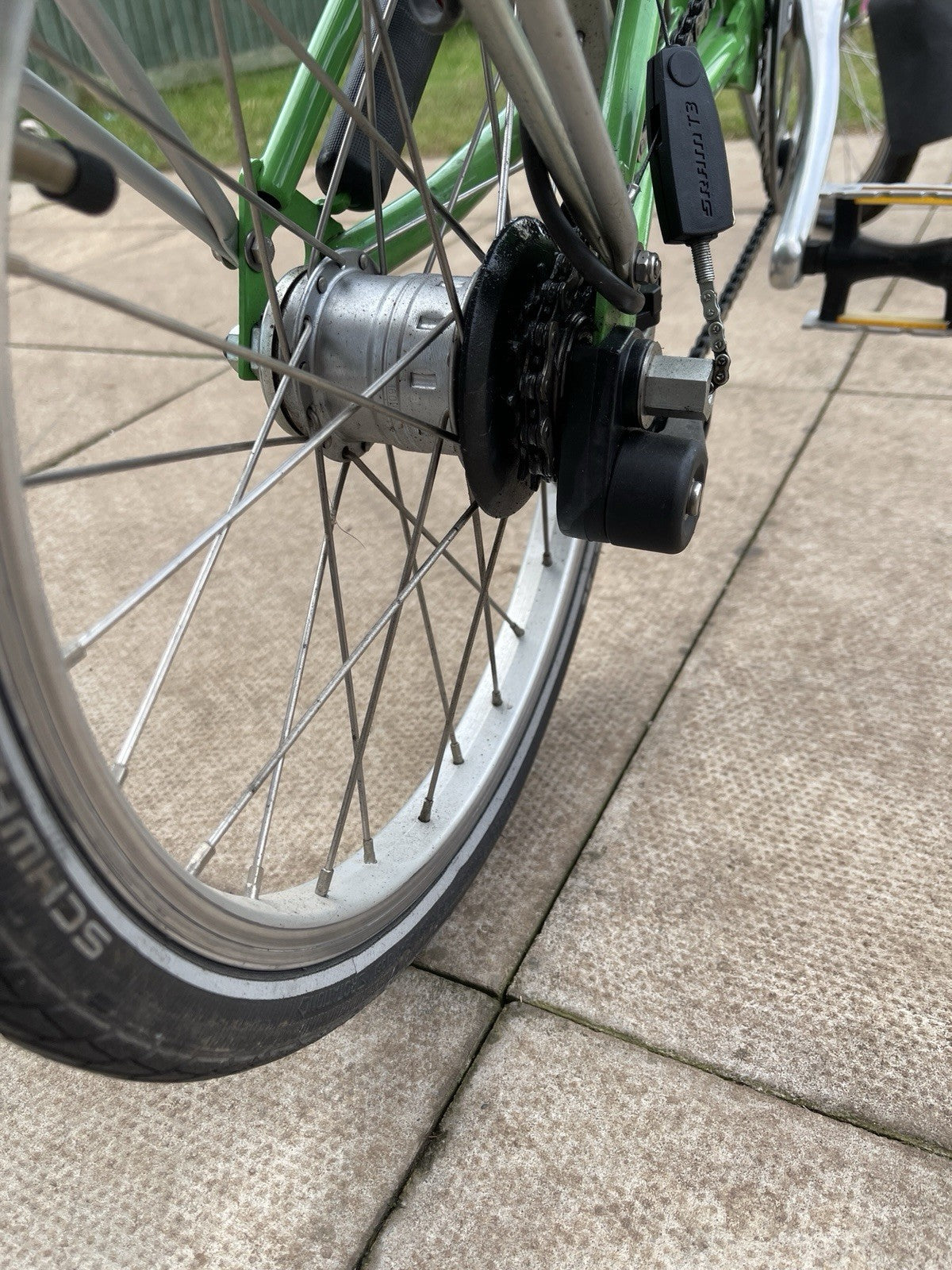 Brompton Folding Bike M6R 6 Speed Green 2008 M Type Rack Mudguards Lights
