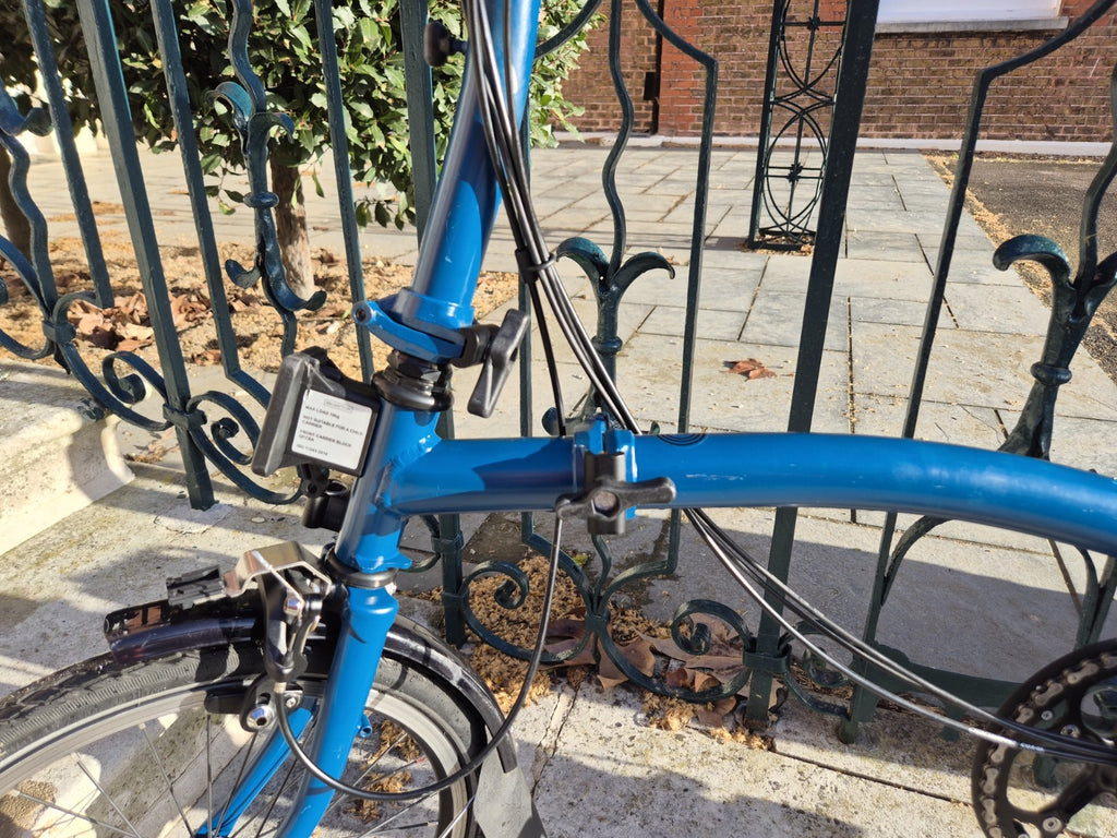 Brompton C Line 6 Speed 2024 Mid Handlebar Folding Bike - Ocean Blue
