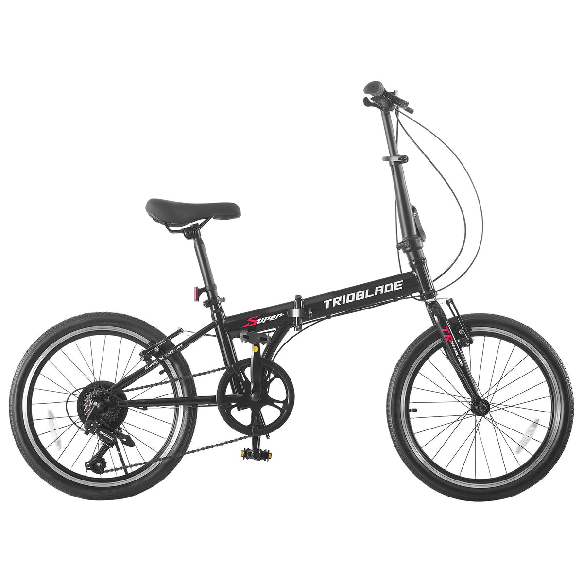 20 inch Unisex Folding Bike Adult Kids City Bikes 7 Speeds Disc Brakes Bicycle