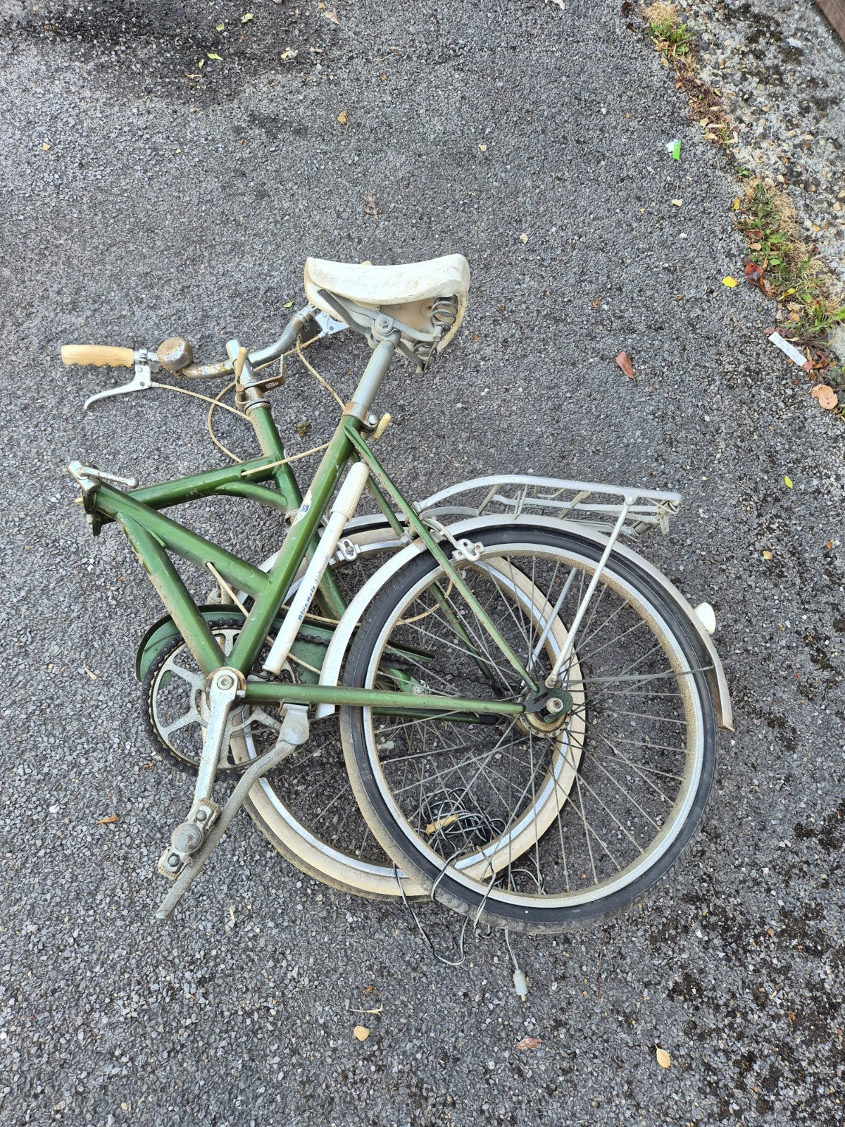 Dawes Folding Bike Green/White with Rear Rack, Pump, Kickstand, Reflectors